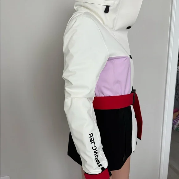 Moncler Grenoble Hainet Women's White, Pink, Black, and Red Ski Jacket